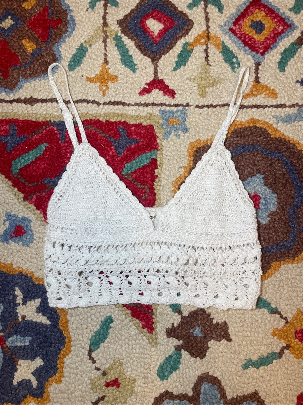 Billabong White Crochet Camisole Bralette